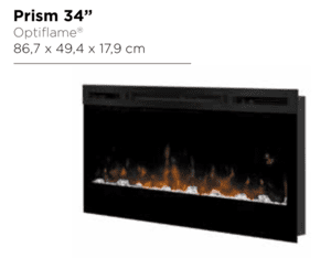 Dimplex Prism 34" (867 x 494 x 179mm) elektrische haard